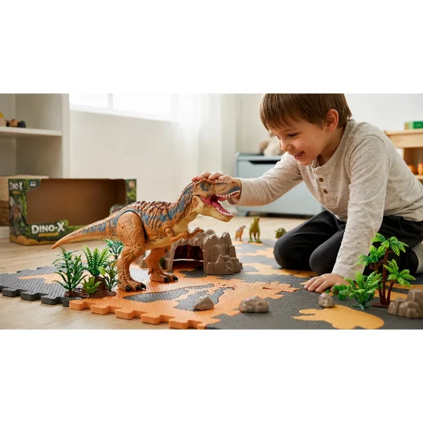 Dinosaurio Robot T-rex Articulado Eléctrico Con Luz Y Sonido T-rex Marrón