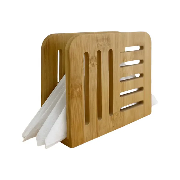 Servilletero Madera Bambu Porta Servilleta Color Marron