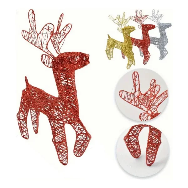 Reno Navideño Figura Decoración Navidad 40 Cm Dorado