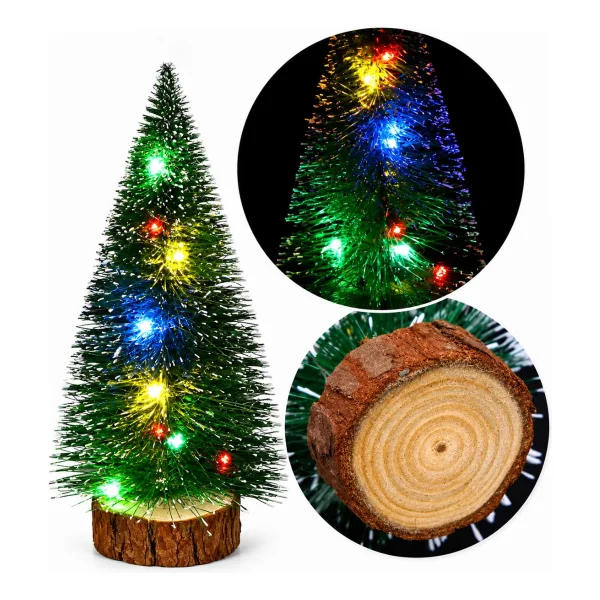 Arbolito De Navidad Con Luces Led Adorno Navidad Deco 20cm Verde