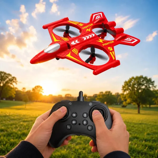 Drone Avión Rc Giro 360° Control Remoto Juguete Niños Rojo