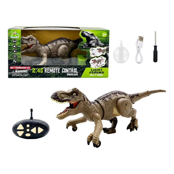 Dinosaurio T-rex Recargable Control Remoto Spray Luz Sonido Dinosaurio