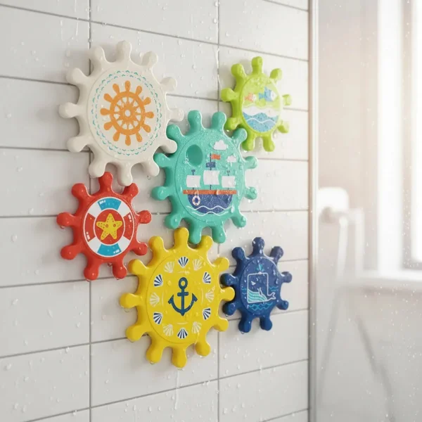Juego Engranajes Giratorios De Baño Ducha Con Ventosa Bebe Multicolor