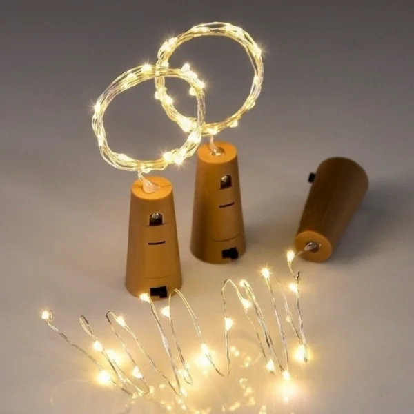 Tira De Luces Alambre Led 3mt Corcho X10u Botella Decoracion