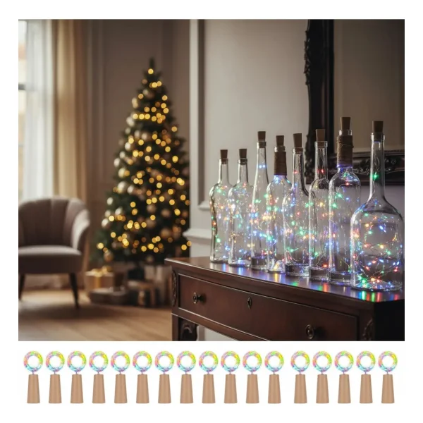 Tira De Luces Alambre Led 3 Mts Corcho Botella Decoracion