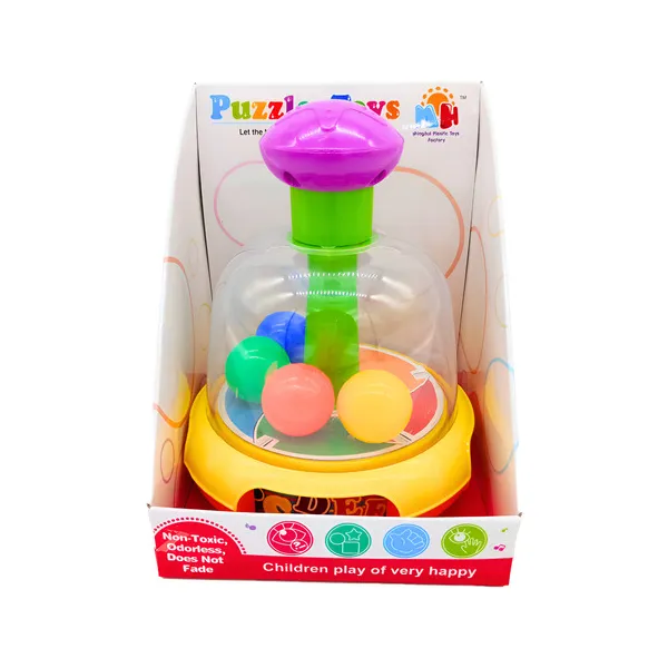 Juguete Didáctico A Presión Con Pelotitas Para Bebé Color Amarillo