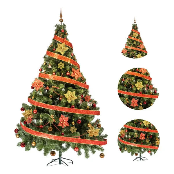 Arbol De Navidad Tronador Lujo 2,10mts Con Adornos Kit X60
