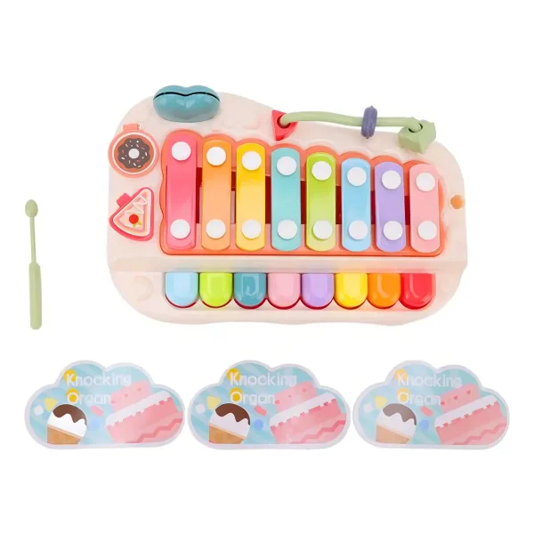Piano Xilofono Infantil 8 Teclas Juguete Musical Plastico Blanco