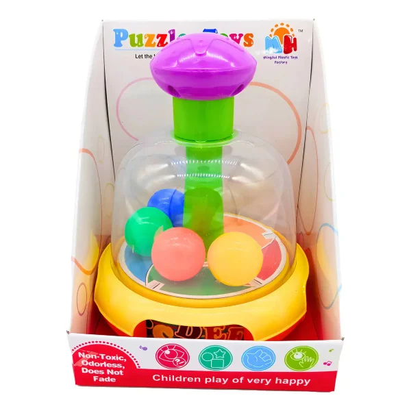 Juguete Didactico A Presion Con Pelotitas Para Bebe Color Amarillo