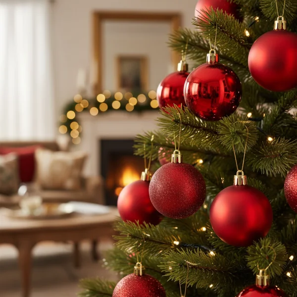 Adornos Navideños Tubo Bolas De Navidad 5cm X9 Unidades