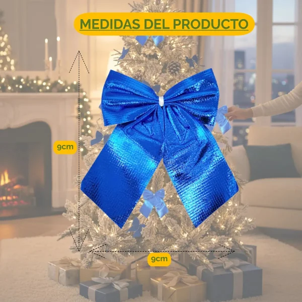 Adorno Colgante Navidad Moño 9cm Para Decoración Navideño X4