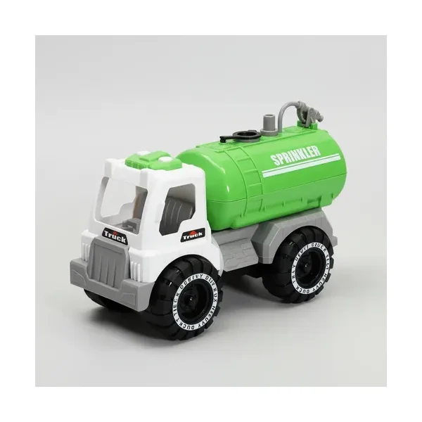 Camión Cisterna Lanza Agua Juguete A Fricción Color Verde Personaje 4227
