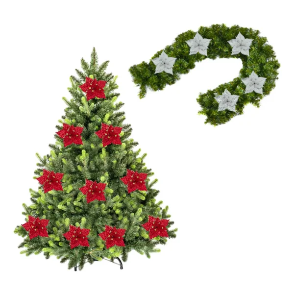 Flor 20cm Para Arbol De Navidad Adornos Decoracion