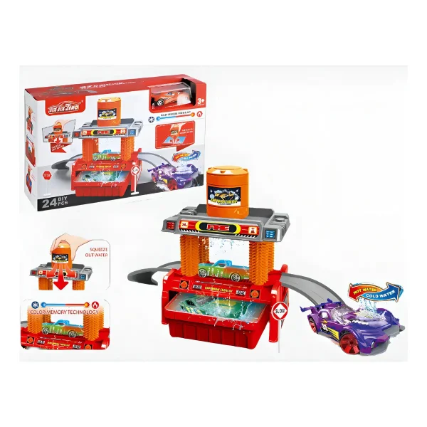 Lavadero De Autos Cambia De Color Juguete Infantil Rojo