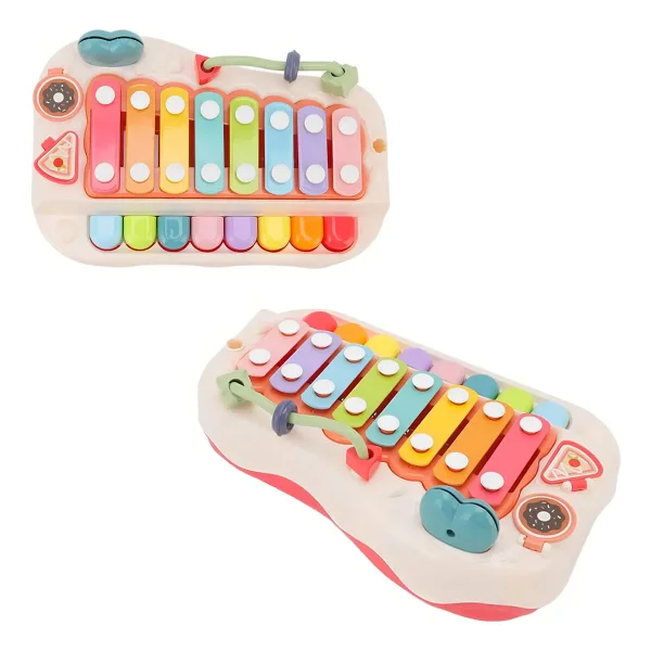 Piano Xilofono Infantil 8 Teclas Juguete Musical Plastico Blanco