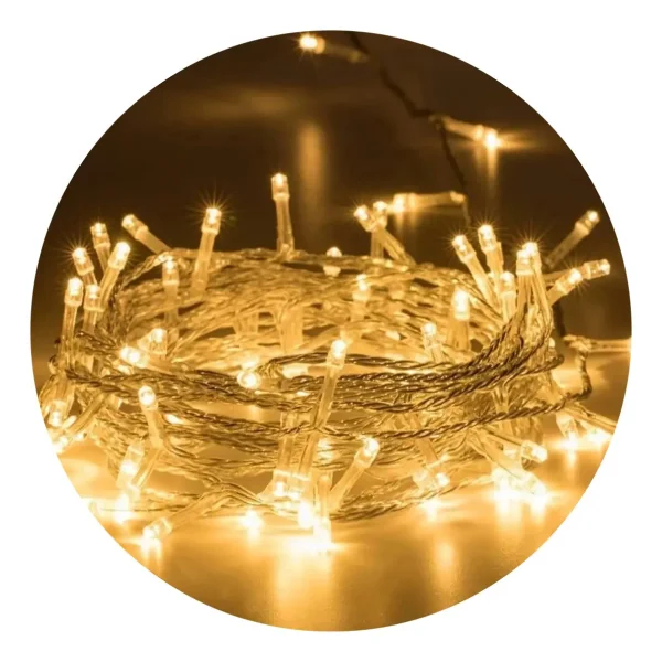 Tira De Luces De Navidad Led X100 220v 9mts Luz Arroz