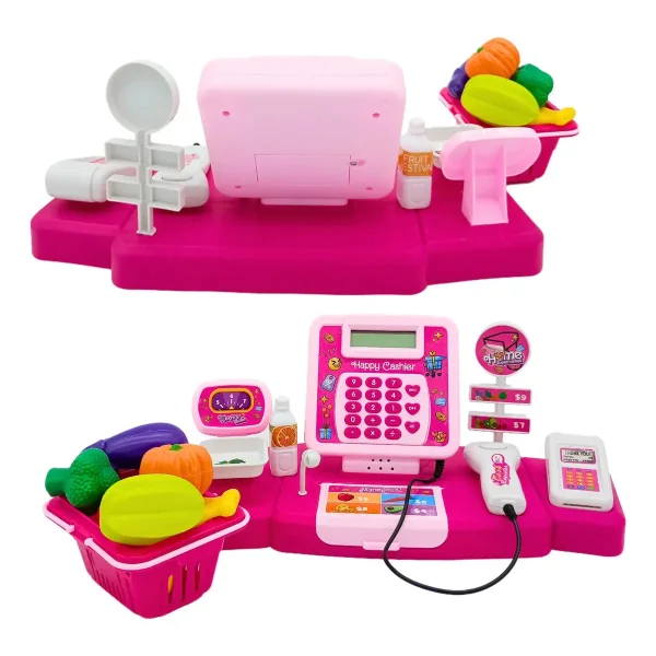 Caja Registradora Rosa Con Sonido