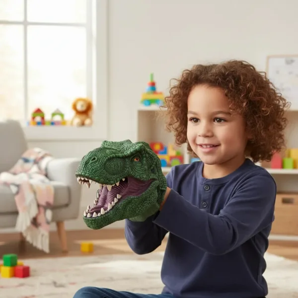 Marioneta De Mano Dinosaurio T-rex Realista Goma Niños