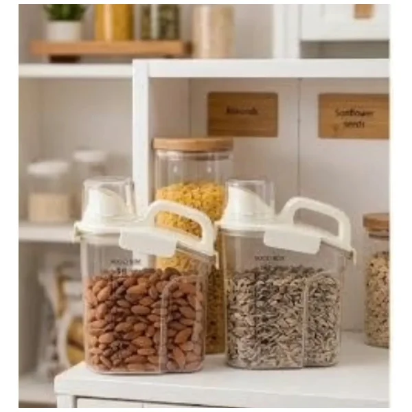 Contenedor De Cereales Hermetico Dispenser 1500ml Multiuso Transparente