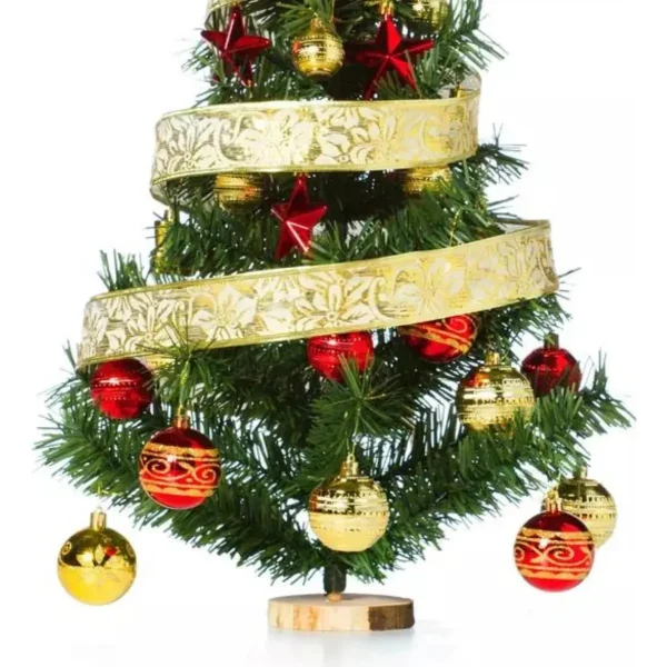 Arbolito De Navidad 80cm Con Adornos 30 Piezas Rojo Oro Rojo Y Oro