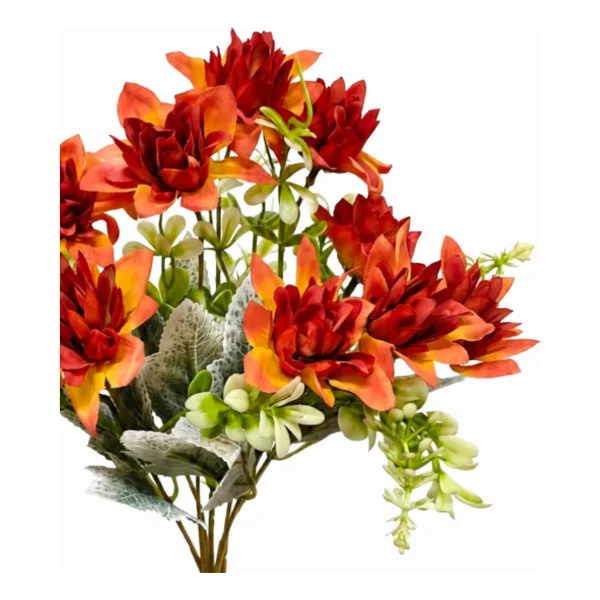 Ramo De Flores Artificiales Dalia 30cm Deco Hogar Pack X3 Rosa