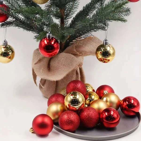 Adornos Navideños Tubo Bolas De Navidad 4cm X9 Unidades