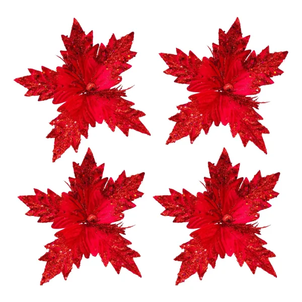 Flor 20cm Para Arbol De Navidad Adornos Decoracion X4u