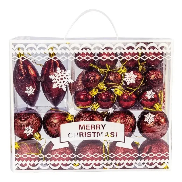 Adornos Navideños Set Decoracion 33u Surtido Navidad Bolas