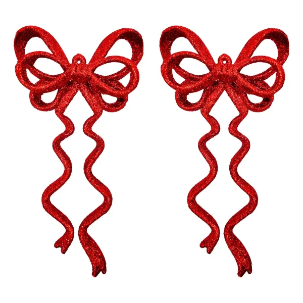 Adorno Navideño Colgante Moño X2 Decoración Navidad