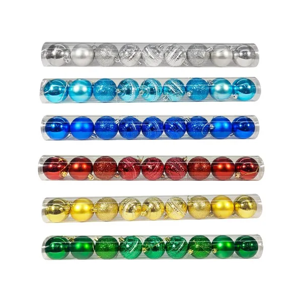 Adornos Navideños Premium Tubo Bolas De Navidad 6cm X90 Udes