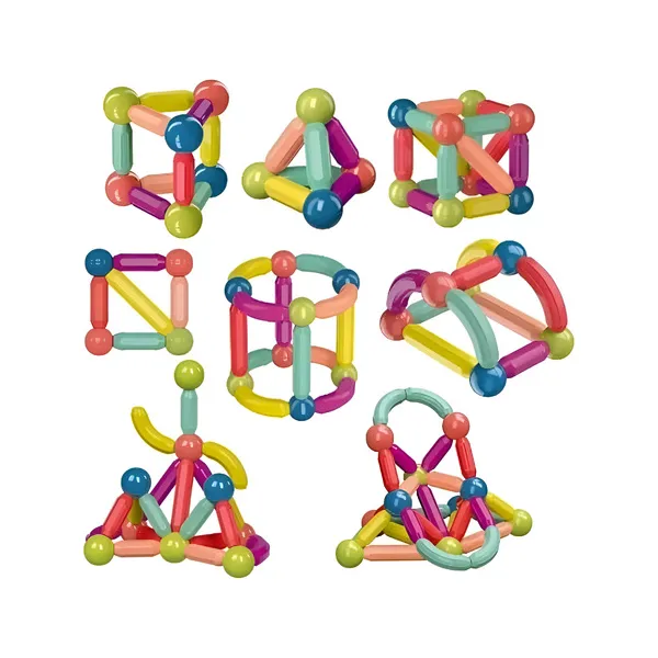 Juego De Bloques Magnéticos Para Armar X42 Piezas Educativo Didáctico Infantil Con Barras Y Esferas Imanes 3d Construcción Creativa Regalo Niños Y Niñas Levys Bazar