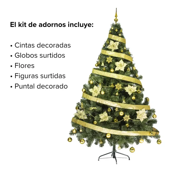 Arbol De Navidad Tronador Lujo 2,10mts Con Adornos Kit X60