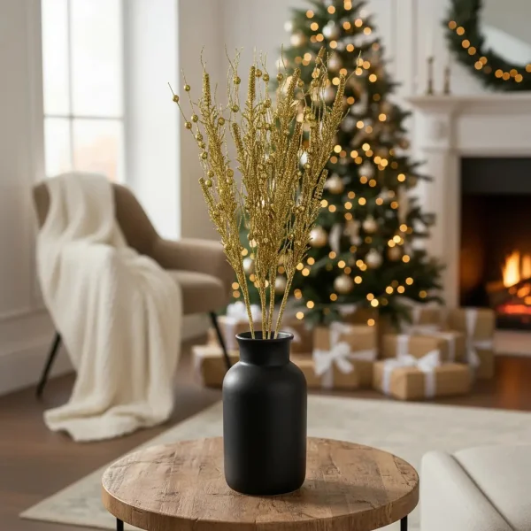 Ramas Espiga Decoración Navideña Adorno Navidad 72cm Pack X5 Dorado Ramas Espiga