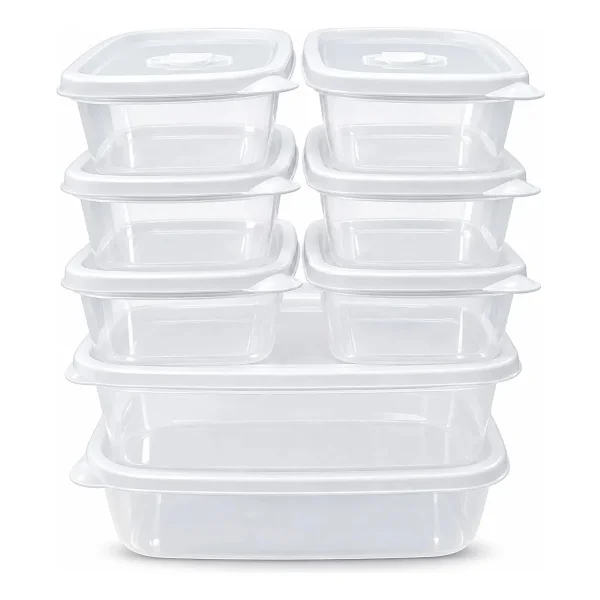 Set X8 Tapers Contenedores Organizador Alimentos Plastico Transparente