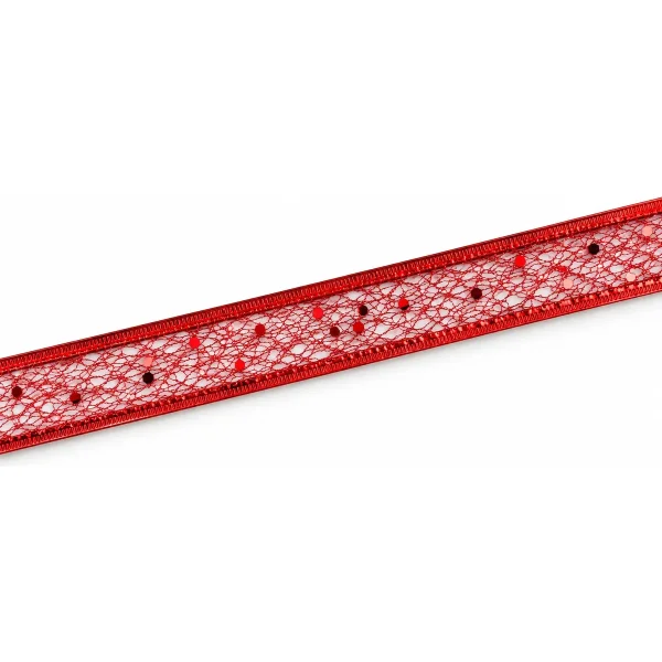 Cintas Navideñas Metalizadas Con Brillo 2,5cm 2.7m Adornos Rojo