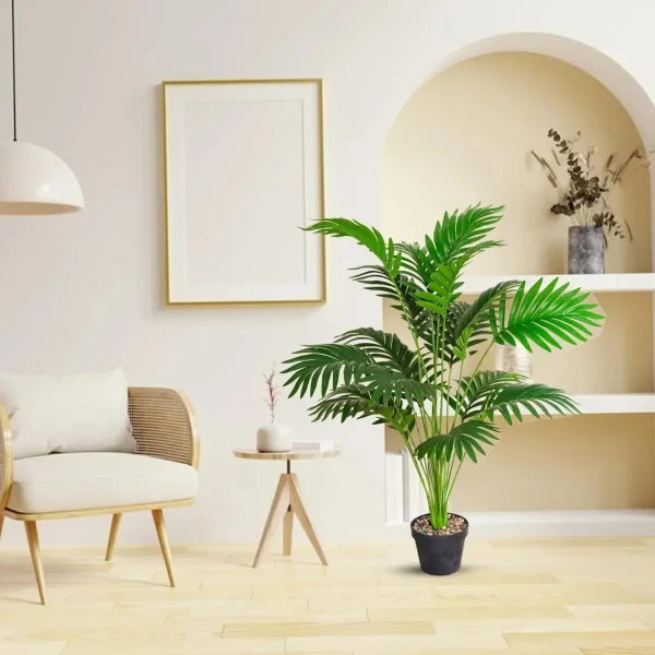 Planta Artificial Grande Palmera Areca 125cm Decorativa Verde