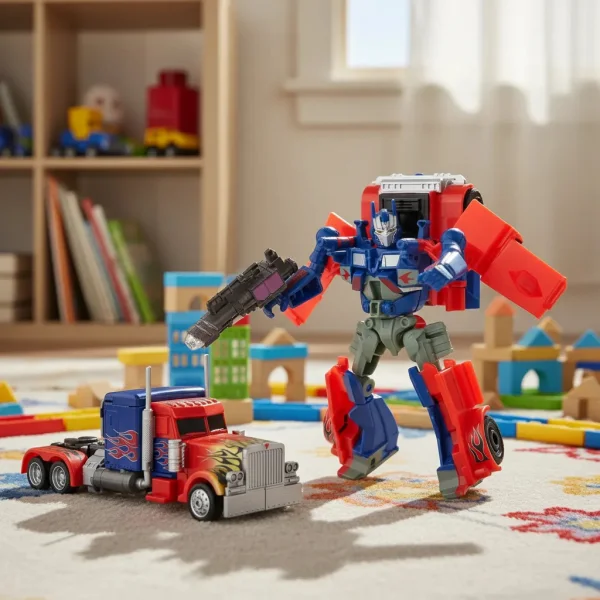 Juguete Robot Transformable Auto Camion Con Accesorios 20cm Camion Azul