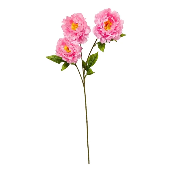 Vara Peonias Artificiales 70cm Flores Grandes Deco Pack X3 Fucsia