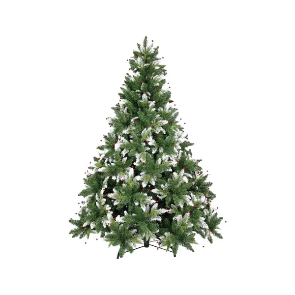 Arbol De Navidad Pino Natural Nevado Con Berry 1.80mts Verde