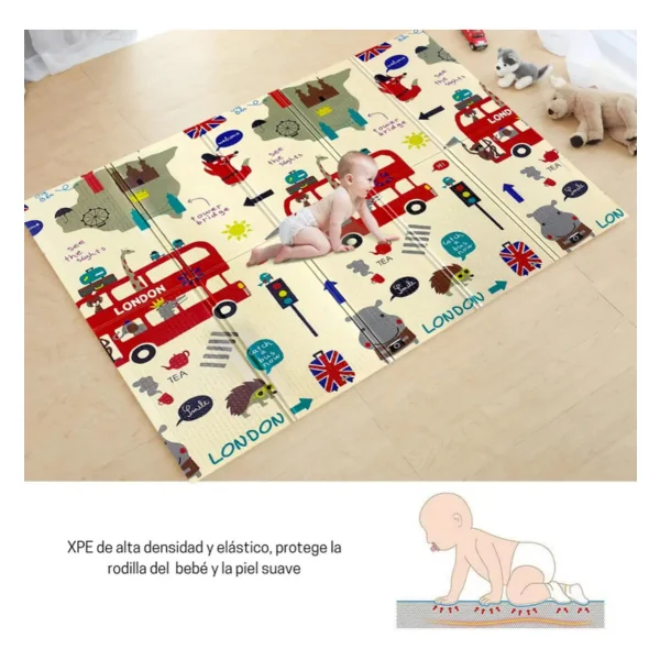 Alfombra Antigolpes Plegable Bebes Reversible 120x180cm