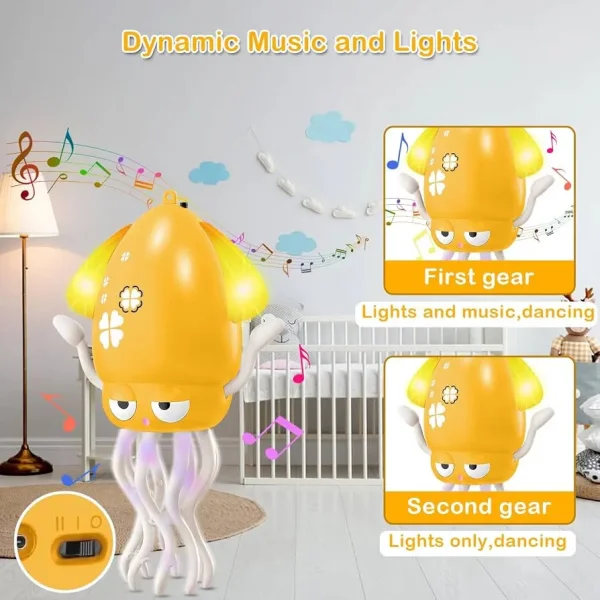 Pulpo Calamar Bailarín Juguete Bebé Niños Luz Musica Usb Verde