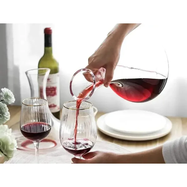 Decantador De Vino Vidrio 1,8l Decanter Aireador Oblicuo