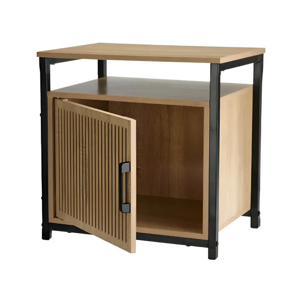 Mesa De Luz Noche Chica Mesita Moderna Mdf Hierro 54cm