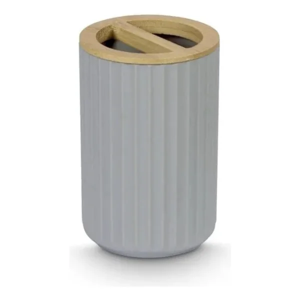 Set Accesorios Baño Kit 4 Piezas Dispenser Plastico Bambu Blanco