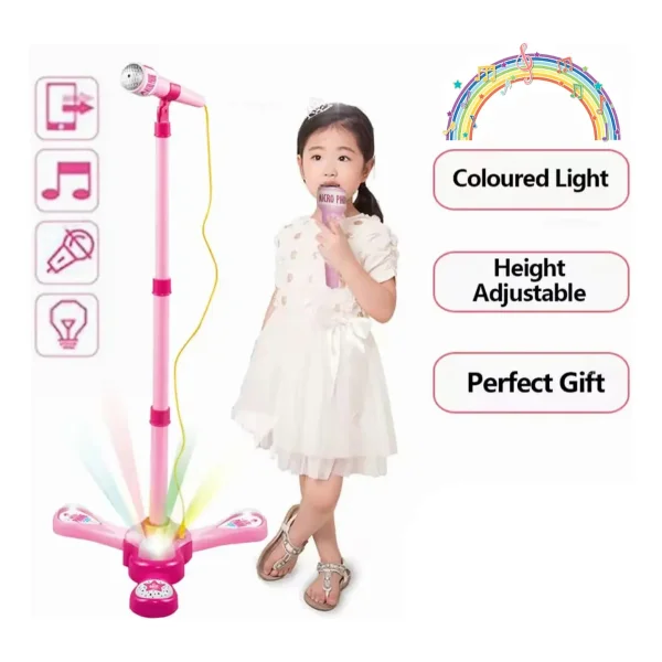Micrófono Infantil Karaoke Luces Conexión Mp3 Celular