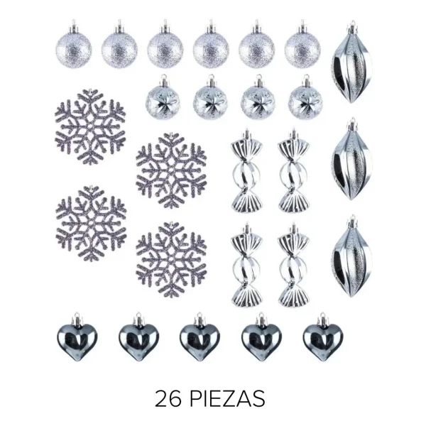 Adornos Navideños Set Decoracion 26u Surtido Navidad Bolas
