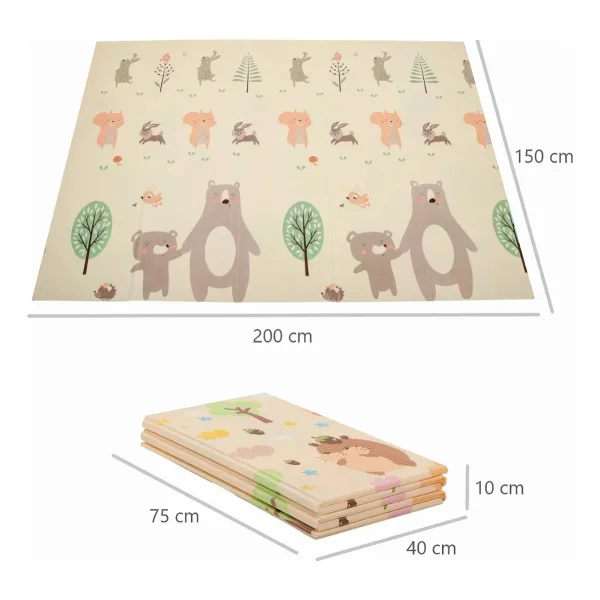 Alfombra Antigolpes Plegable Bebes Reversible 150x200cm