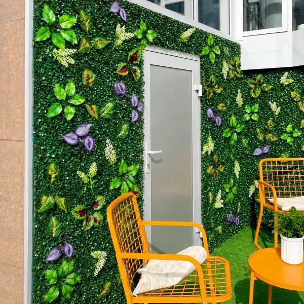 Jardín Vertical X10 Muro Artificial Flores Deco Hogar 40x60 Verde