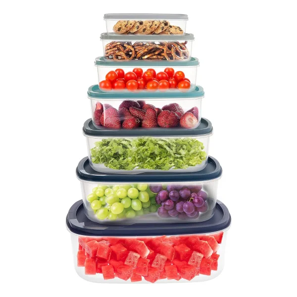 Set X7 Tapers Contenedores Alimentos Heladera Freezer Transparente