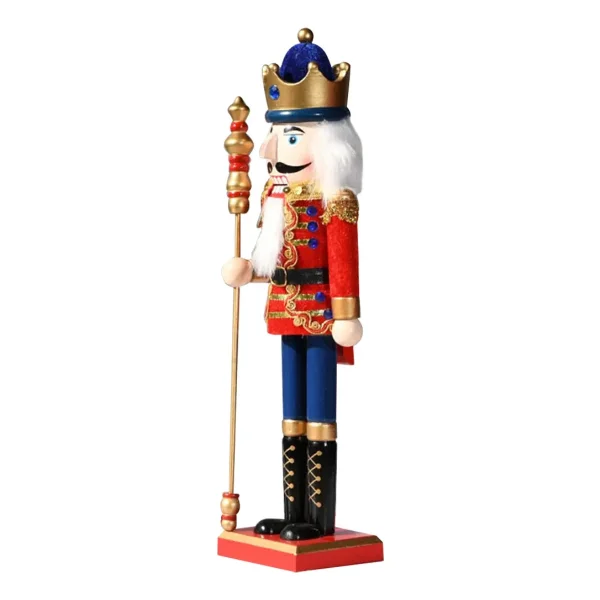 Cascanueces Soldado De Madera 38 Cm Adorno Navidad Madera Rojo